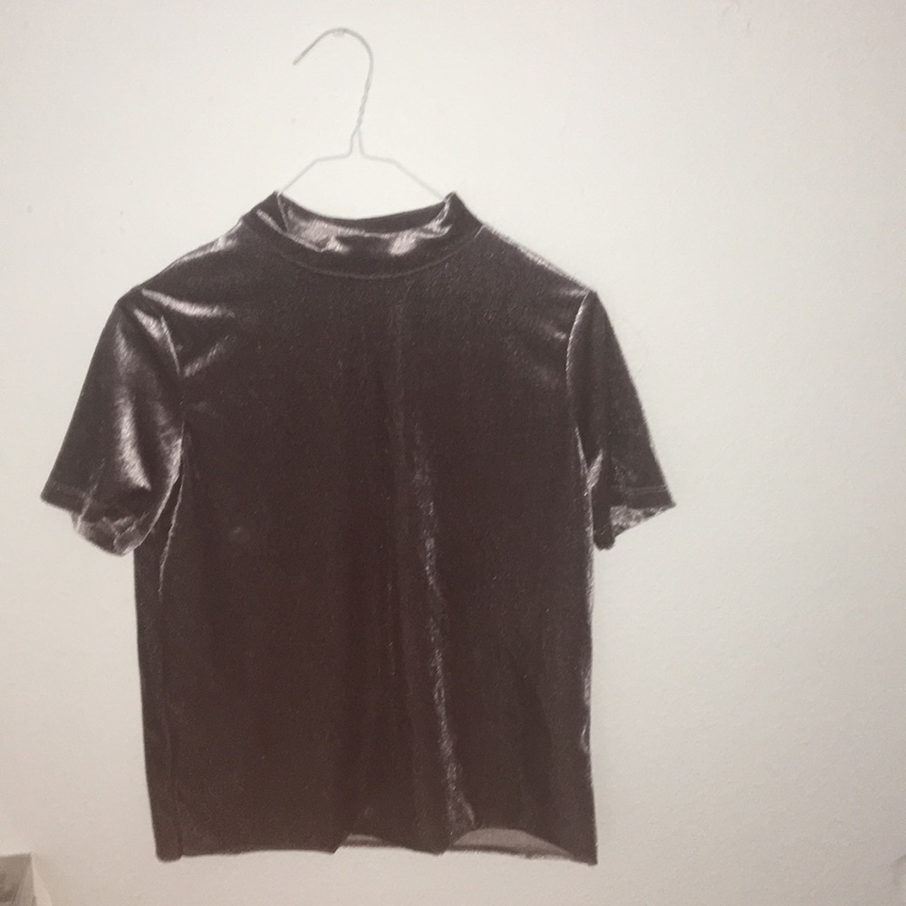 Zara velvet mock turtle neck short sleeve